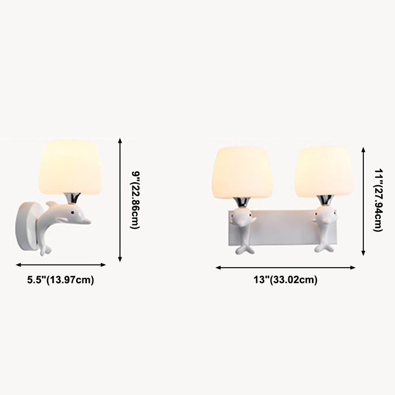 Contemporary Simplicity Wall Sconce Lights Dolphin Shape Light for Bedroom