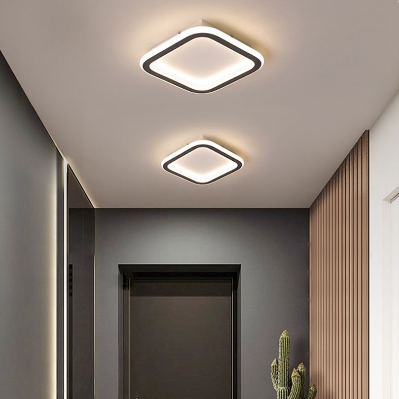 Geometric LED Close to Ceiling Fixtures with Acrylic Shade for Bedroom