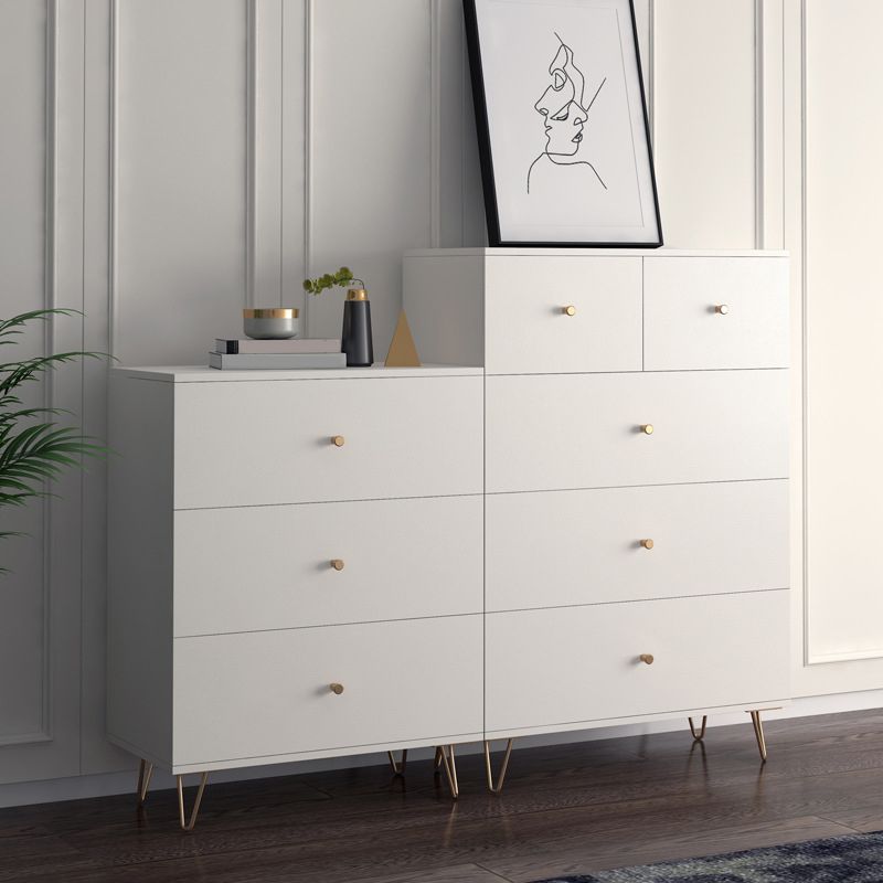 Classic Glam Soft-Close Storage Chest Drawers White Wood Dresser