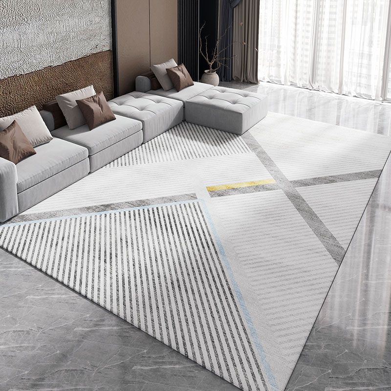Moderne woonkamer Tapijt Grijs Polyester Gebied Rug vlekbestendig vloerkleed voor thuisdecoratie