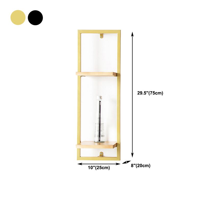 Wall Mounted Shelf Bookcase Industrial Metal and Wooden Bookshelf