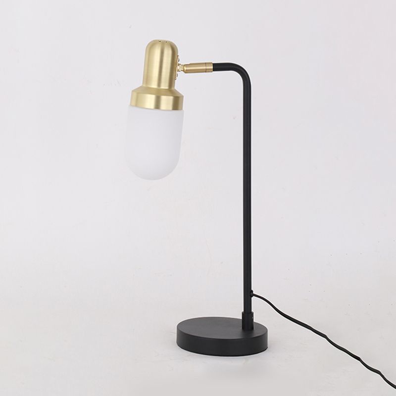 1 tête de chevet de chevet post post moderne lampe de nuit noire et or moderne avec capsule ombre en verre givré