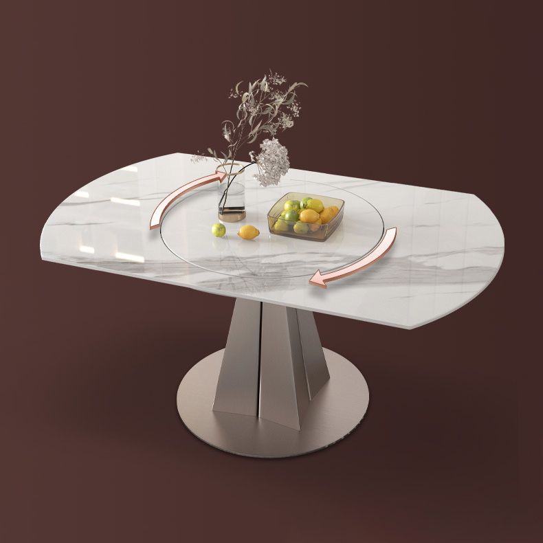 1/2/5/7 Pieces Round Glam Stone Furniture Standard Height Dining Table Set