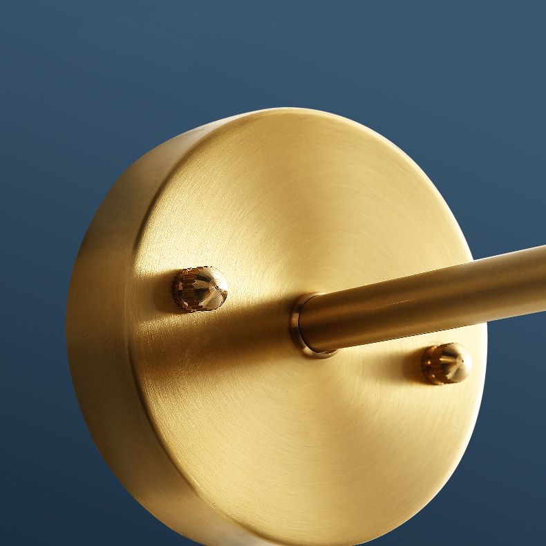 Gouden bol wandlantaarn in moderne eenvoud koper 1-licht wand sconce met matglasschaduw