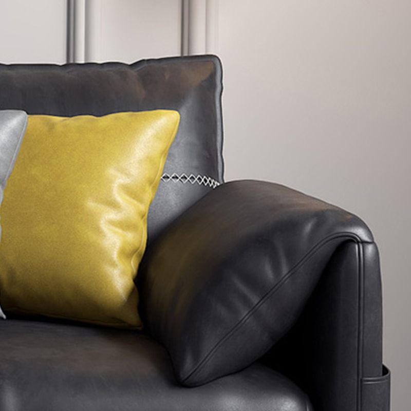 Dark Gray Faux Leather Sofa/Sectionals with Wear-Resistant and Storage