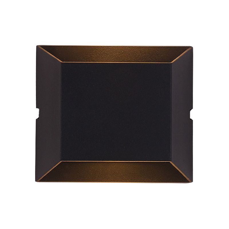 Squared Shade Wall Lighting Simple Style Metallic LED Balcony Wall Sconce Lamp in Matte Black, Warm/White Lighting