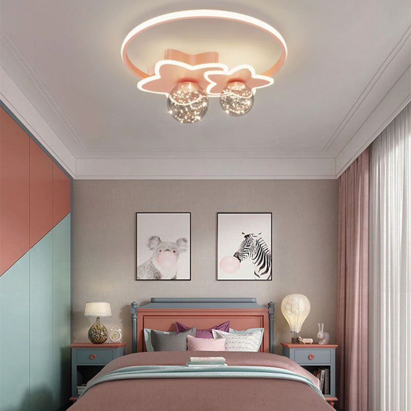 Geometric Flush Mount Light Modern 3 Light Flush Mount Light Fixtures with Glass Shade