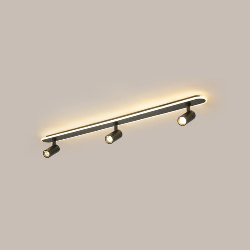 Zeitgenössische LED-Deckenleuchte, lineare Deckenleuchte mit Metallschirm