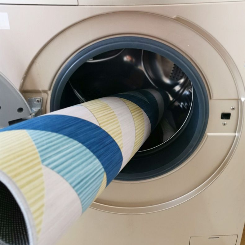 Aprikosenfarbener moderner Innenteppich aus Polyester mit unregelmäßigem Farbblockdruck, pflegeleichter Teppich für die Heimdekoration