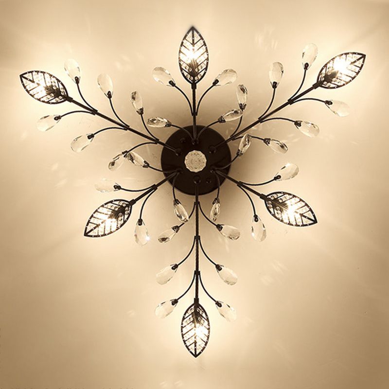 Lámpara de techo radial de múltiples luces de múltiples iluminación de techo de cristal de estilo moderno para sala de estar