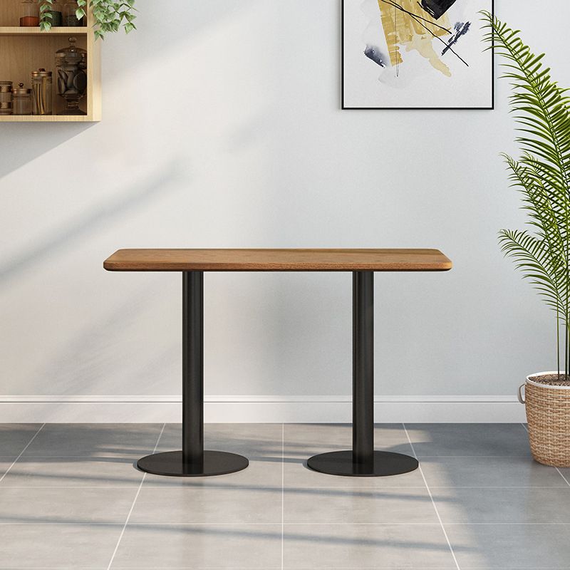 Industrial Wood Dinner Table Brown Table with Black Frame for Dining Room