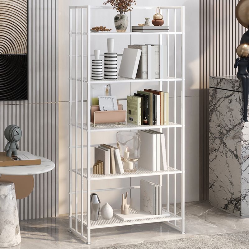Metal Standard Bookcase Modern Open Back Bookshelf with Shelves