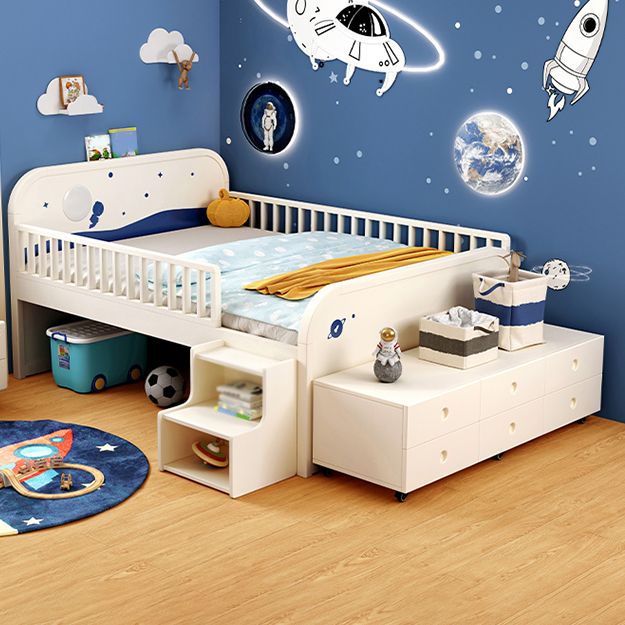 Solid Wood Nursery Bed Modern Wood Nursery Bed with Guardrails