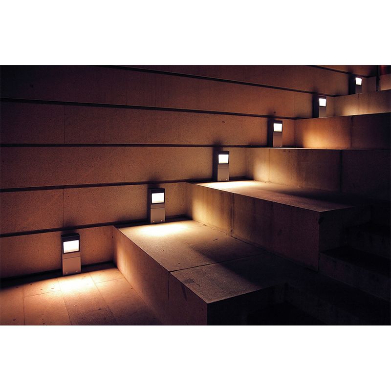 Customized Photography Modern Mural with Stairs and Luminous Lights Pattern in Brown