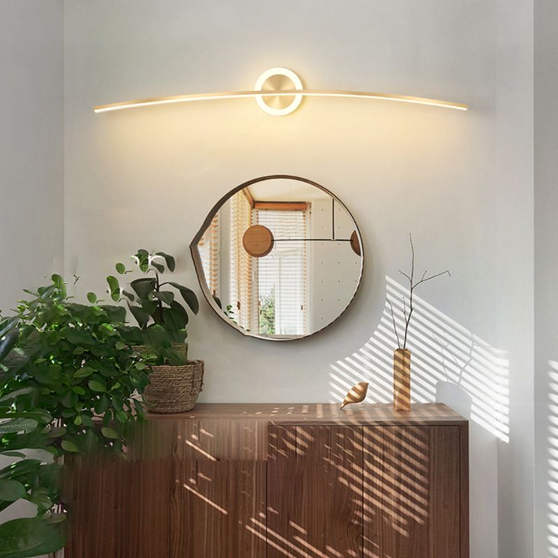Linear Shape Wall Lighting Modern Style Metal 2 Light Sconce Light for Shower Room