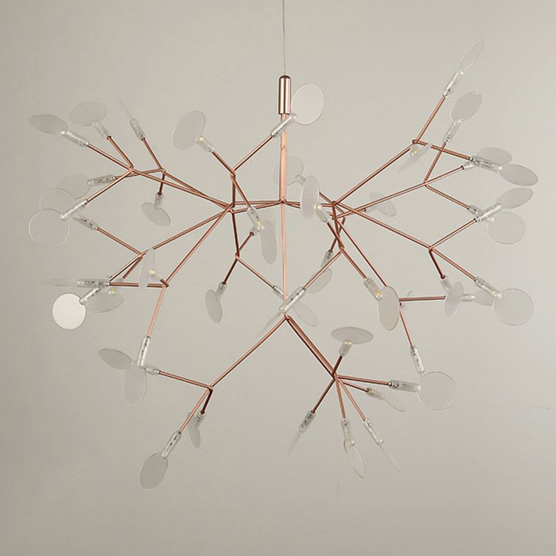 Luce a ciondolo a LED in oro acrilico nella moderna lampada appesa in acciaio inossidabile in acciaio inossidabile