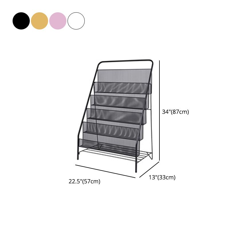 Metal Ladder Bookcase Scandinavian Style Closed Back Book Shelf