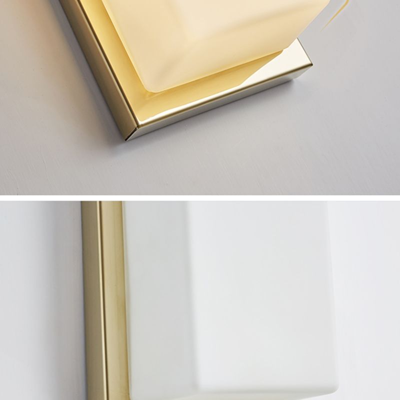 1-Light Retangular Wall Sconce Modern Simple Style LED Wall Lighting in Gold