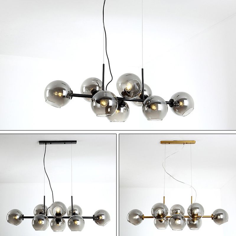 8-Lights Modernist Island Pendants Glass Pendant Lights for Dining Room
