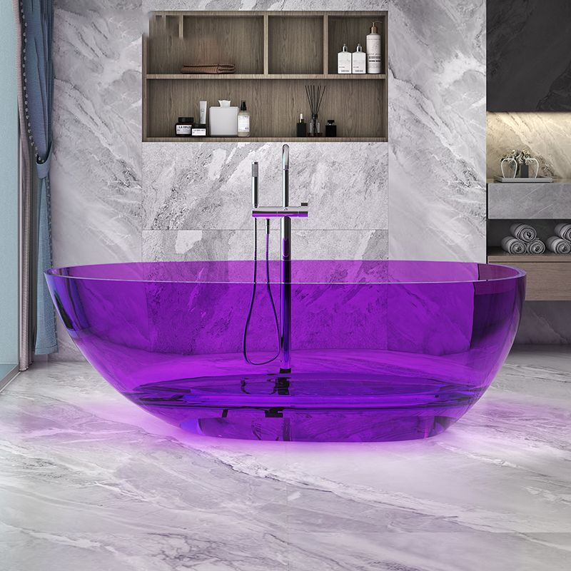 Modern Ellipse Bathtub Freestand Soaking Bathtub with Drain Bath Tub