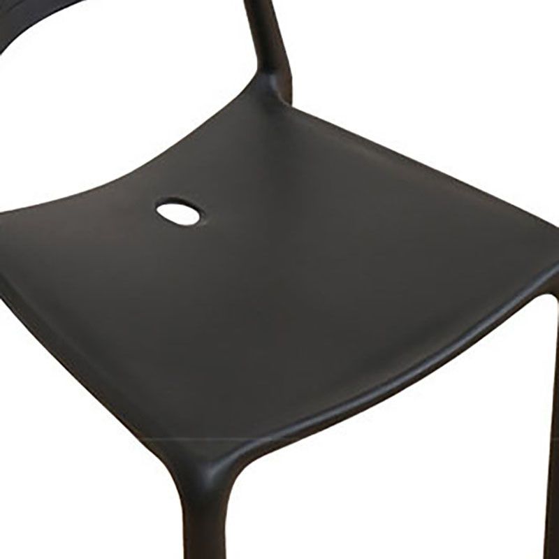 Silla trasera abierta contemporánea, silla lateral sin brazos de comedor apilable de plástico