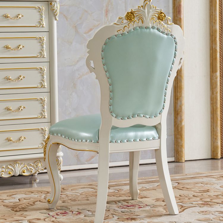 Victorian Style Marble Dining Set with Yellow Table and 4 White Legs Base for Home Use