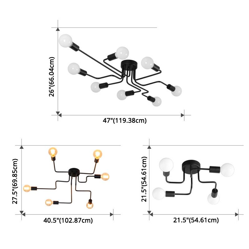Nordic Ceiling Light Simple Personality Wrought Iron Modern Study Bedroom Living Room Clothing Store Branch Industrial Style Lamps