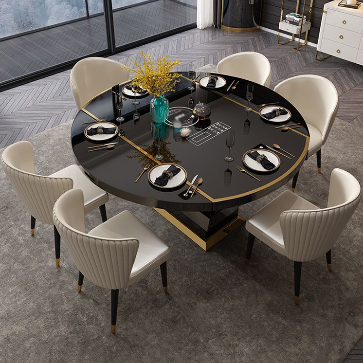 Contemporary Style Leather Chair Armless Parsons Chair with Wooden Legs for Dining Room