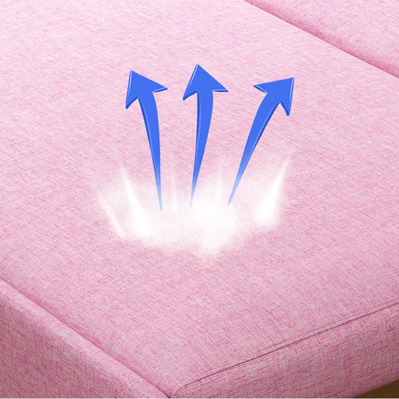 Pink Metal Daybed with Upholstered Contemporary Convertible Kids Bed