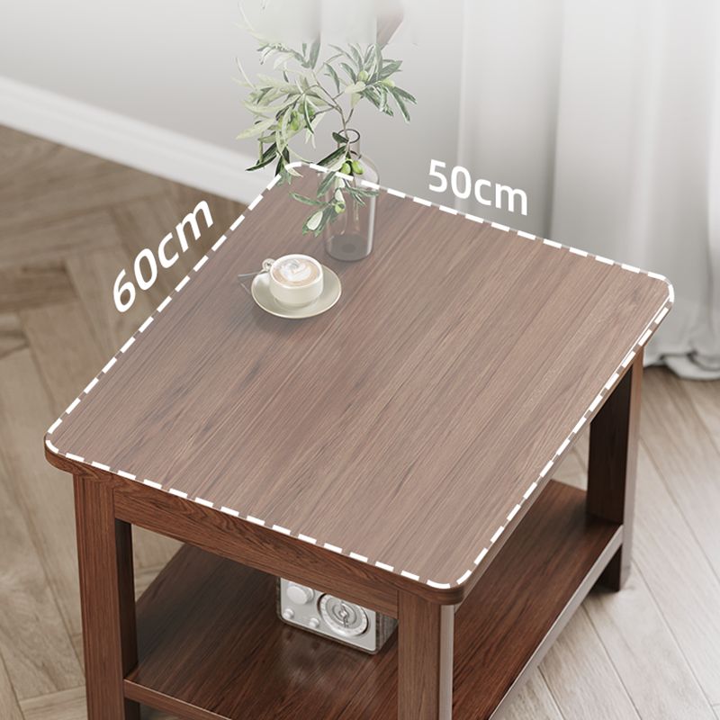 Modern 4 Legs Corner Table Solid Wood Sofa Side End Table with Storage