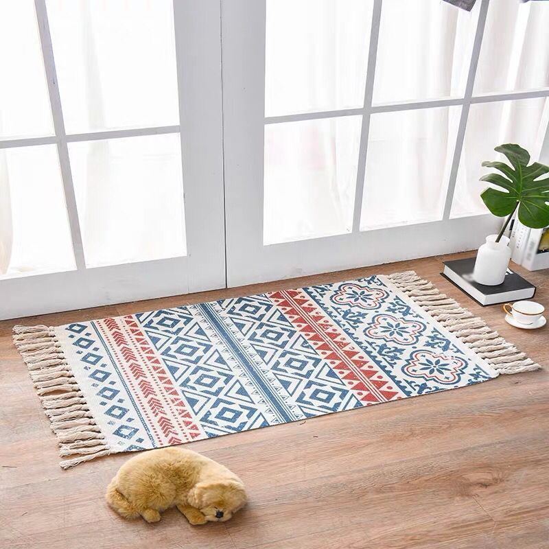 Tapis bohème décoratif Tapis de tapis tribal multi-couleurs tapis amical pour animaux de compagnie avec gland pour la porte