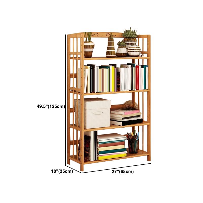 Contemporary Brown Bamboo Shelf Bookcase Open Bookcase for Study Room