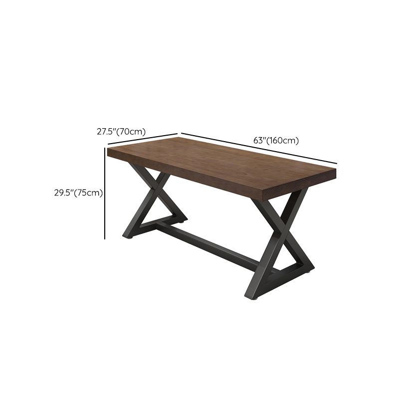 Pine Wood Dark Brown Dining Table Set 1/4/5 Pcs Industrial Dinette Set for Home
