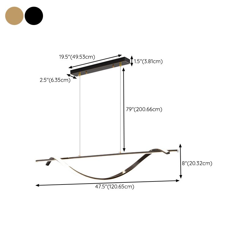 2-Light Geometric Island Lighting Modern Metal Island Pendant Lights