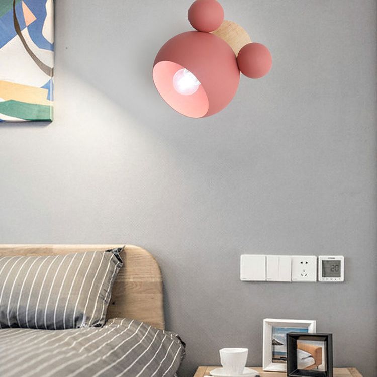 Metal Semicircle Wall Mounted Light Fixture Nordic Style Hanging Ceiling Light for Bedroom