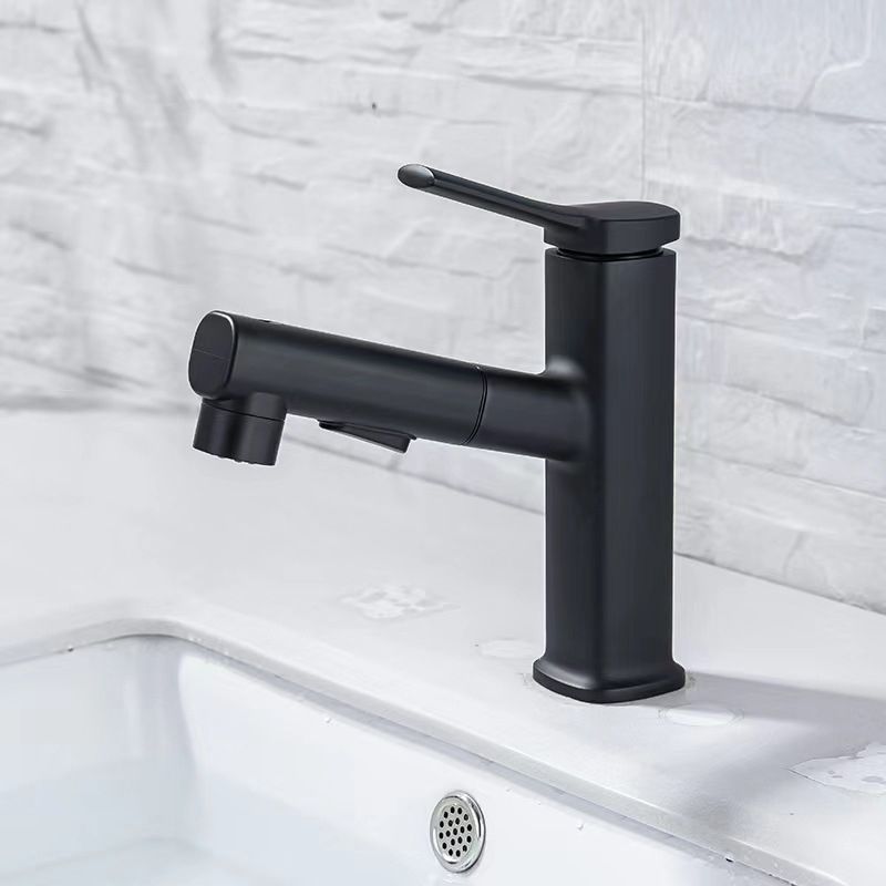 Contemporary Vessel Faucet Pull-out Centerset Faucet with Swivel Spout
