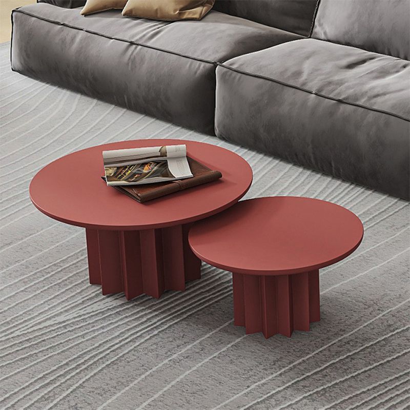 Solid Wood Blue/white/green/black Single Foot Base Design Round Coffee Table