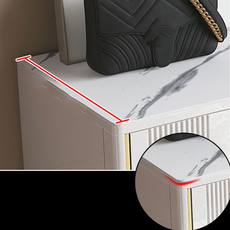 16" W Horizontal Double Dresser Bedroom Slate Top Storage Chest with Drawers