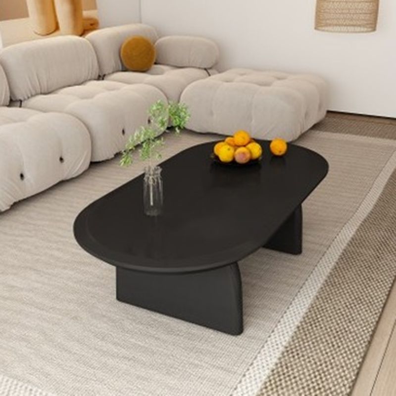 15.7"H Modern Style Sled Base Wooden Solid Color Round Coffee Table