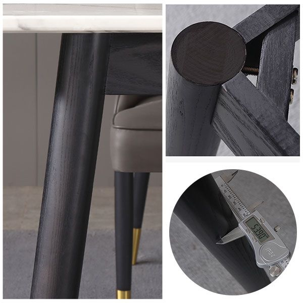 Mesa de comedor de lujo de mármol, mesa rectangular con base de 4 patas para el hogar