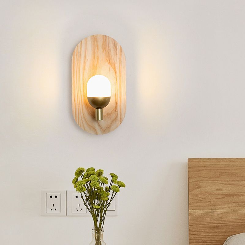 Contemporary Wood Wall Light 1 Light Flush Mount Lighting for Hallway