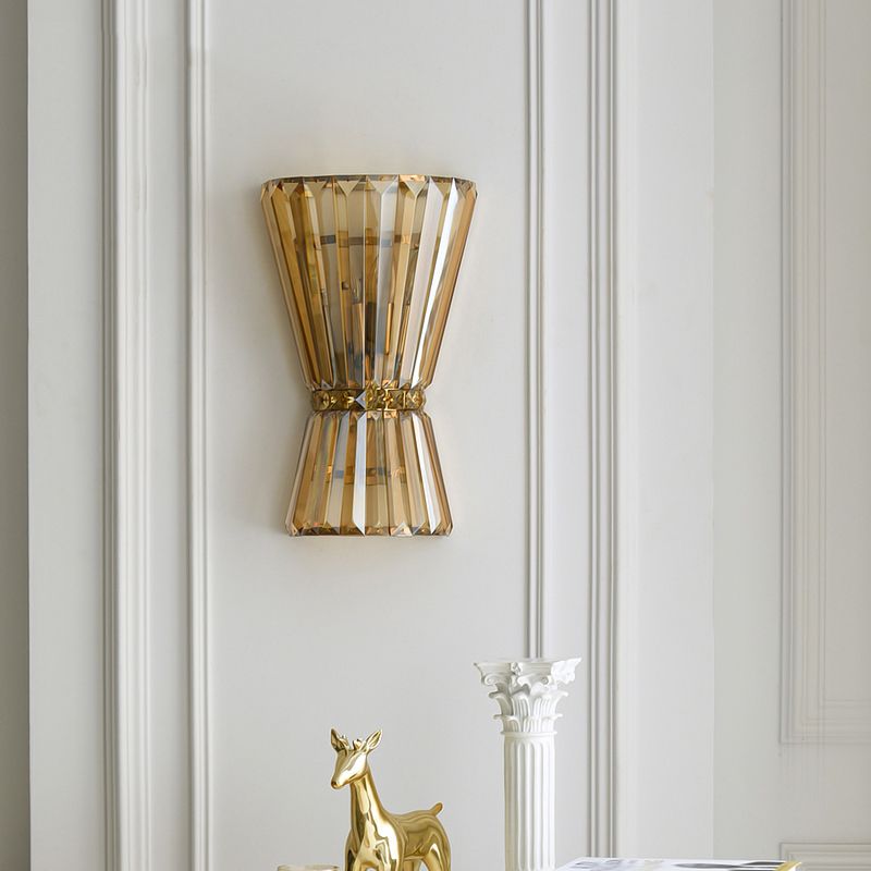 3-Light Geometric Wall Light Sconce Modern Style Crystal Wall Lighting