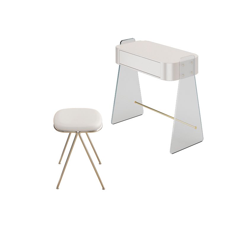 Contemporary 1 Drawer Makeup Vanity Desk Wood and Acrylic Dressing Table