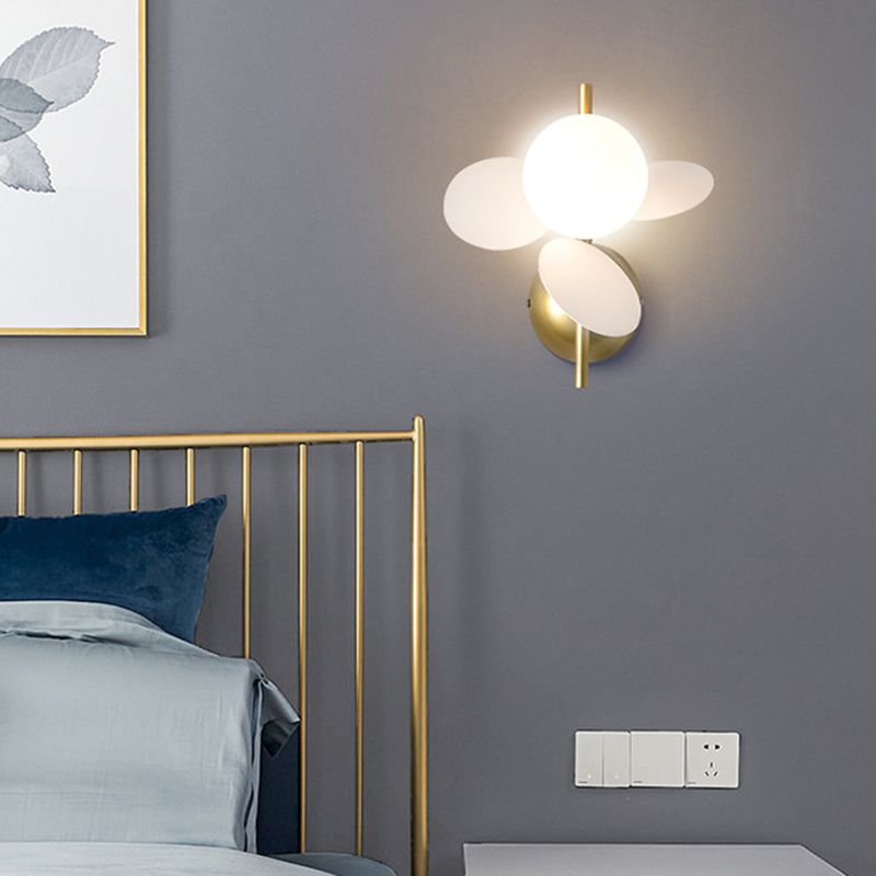 Macaron Ball Shade Wall Sconce Metal 1 Light Sconces for Bedroom