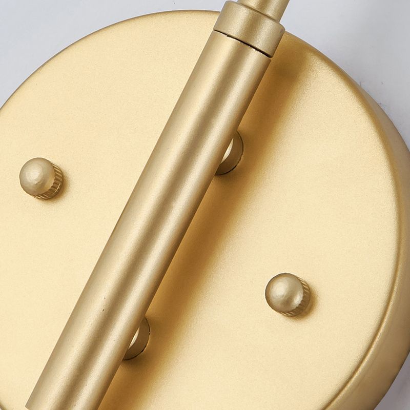 Gold Modern Metal Wall Sconce Geometric Shape Wall Light with Glass Shade for Bedroom