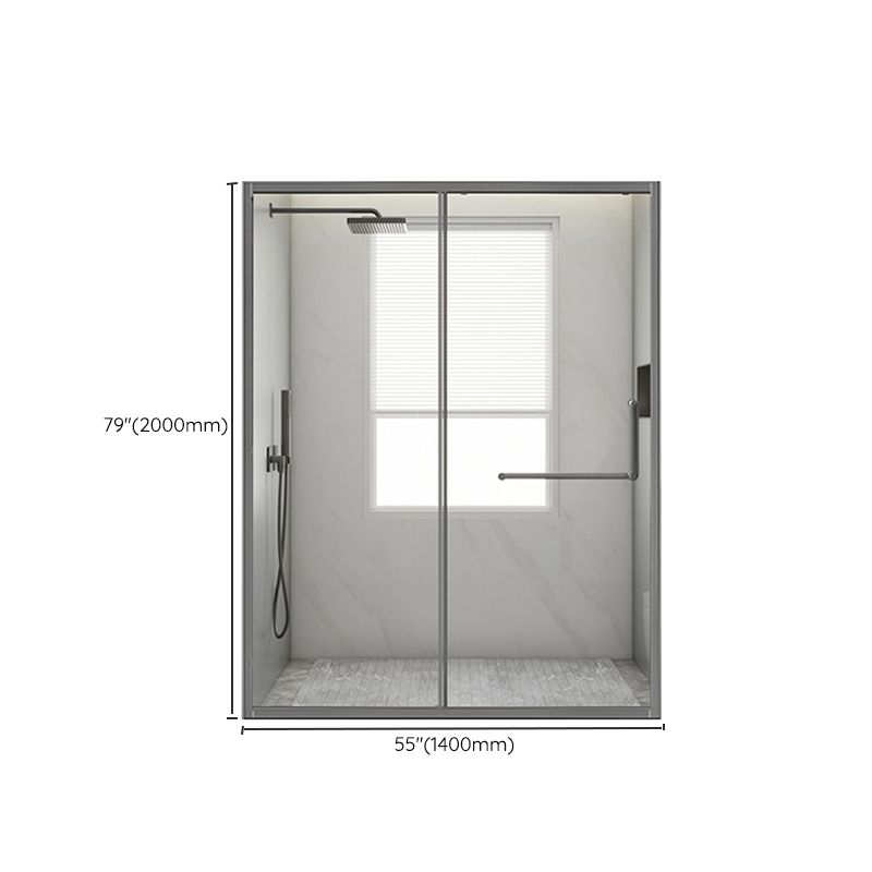 Glass and Metal Shower Door Simple Inline Black Shower Bath Door