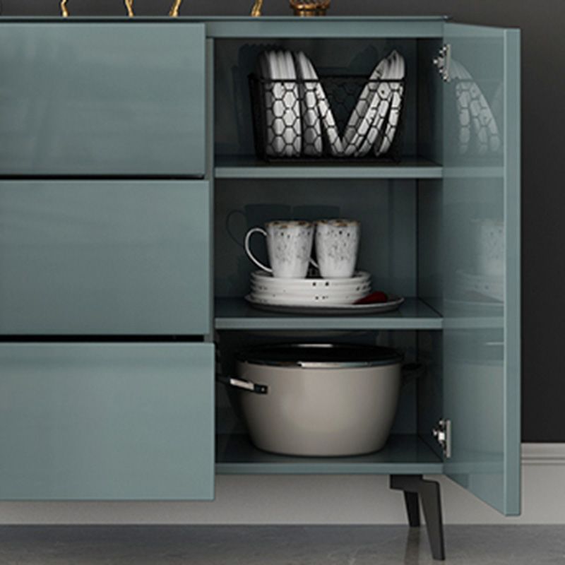 Contemporary Accent Cabinet Square Side Cabinet With Glass Top
