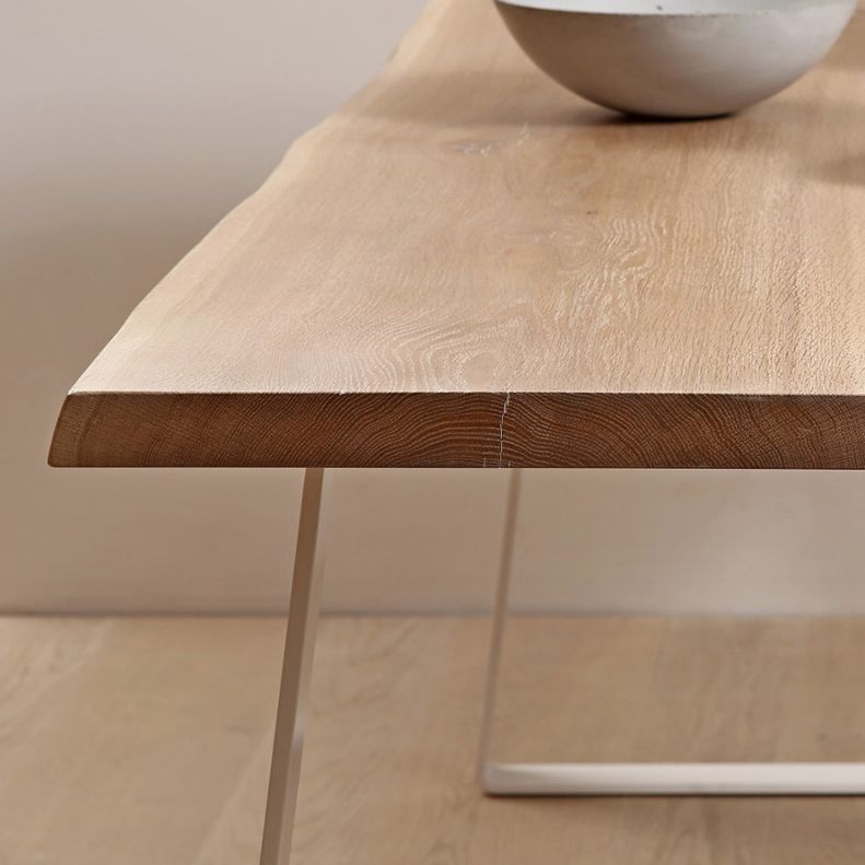Tavolo da pranzo a forma di rettangolo in legno minimalista tavolo da pranzo standard con base di cavalletto