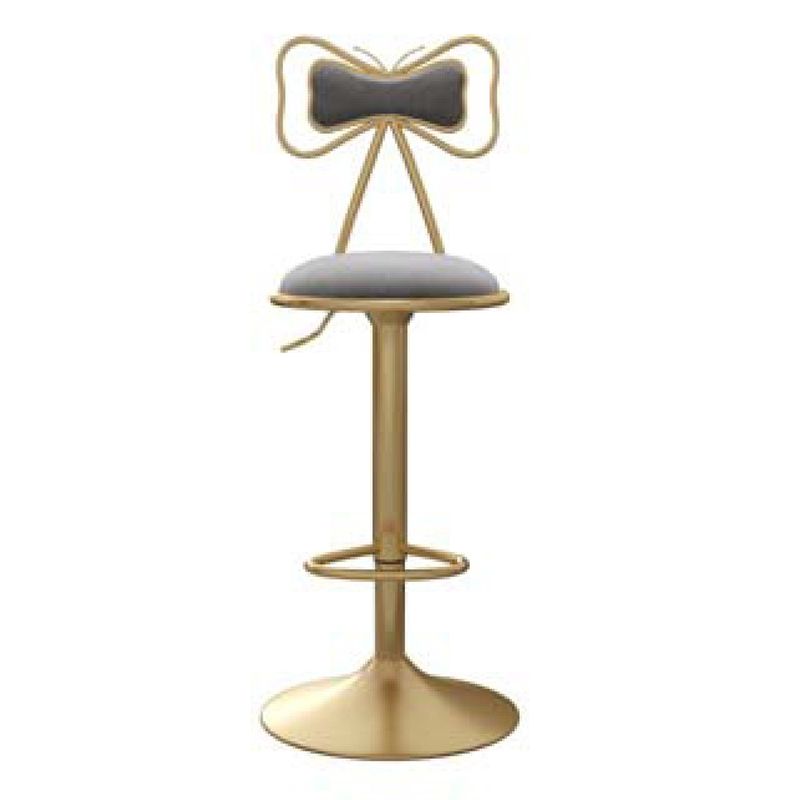 Glam Adjustable Swivel Barstool Matte Finish Velvet Home Stool