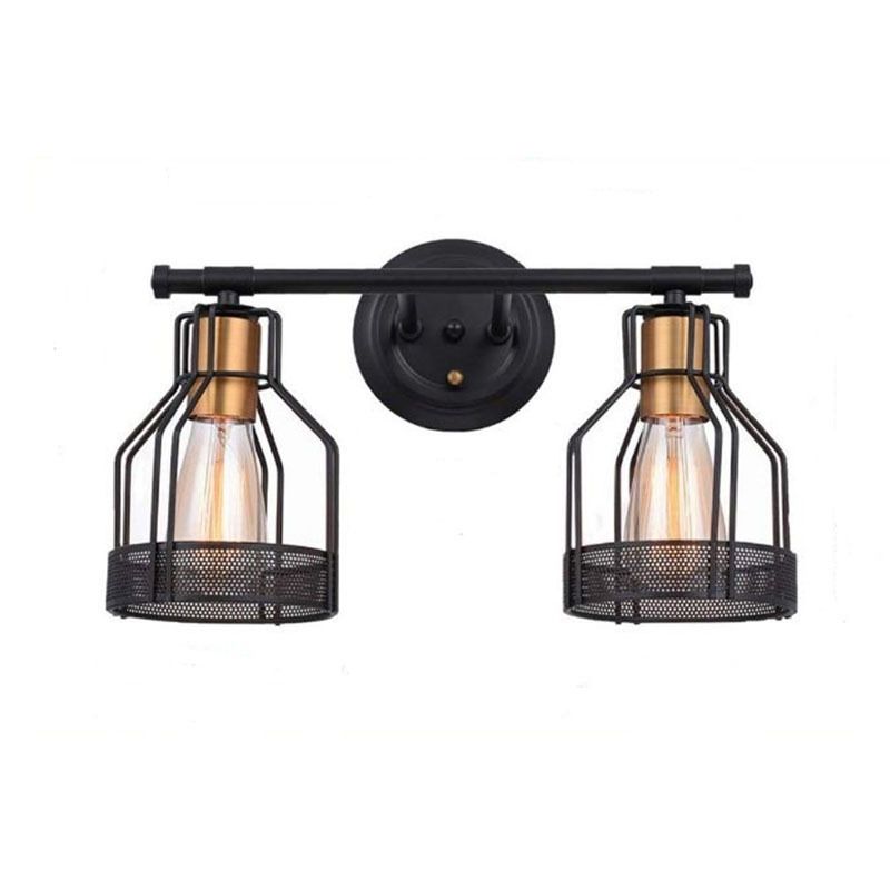 Industrial Style Iron Vanity Light Cylinder Shape Vanity Lamp for Shower Room